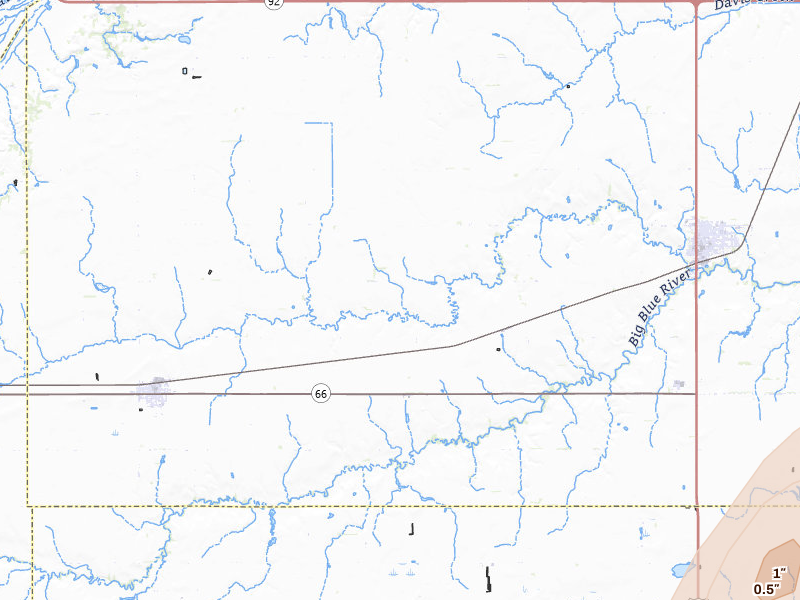 Radar-estimated hail-size map of the storm over Stromsburg, NE on Jul 1, 2026