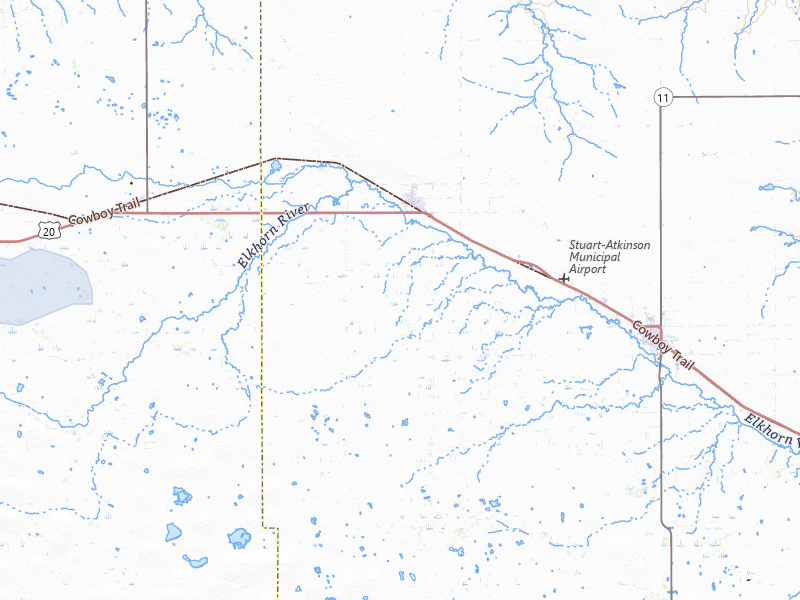 NEXRAD radar-signature map of the hail storm over Stuart, NE on Aug 3, 2026
