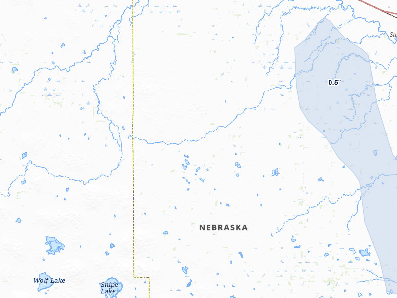 NEXRAD radar-signature map of the hail storm over Stuart, NE on Aug 21, 2026