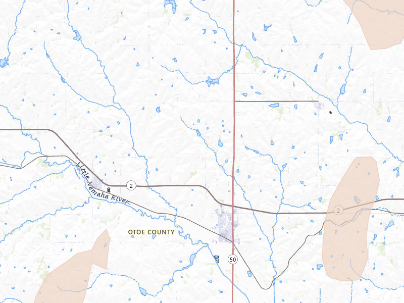 Radar-estimated hail-size map of the storm over Syracuse, NE on May 17, 2026