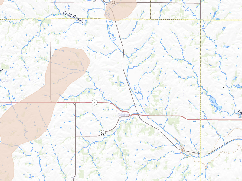 Radar-estimated hail-size map of the storm over Table Rock, NE on Mar 5, 2026