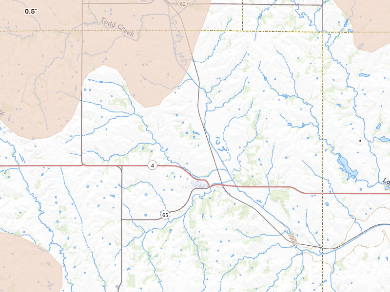Radar-estimated hail-size map of the storm over Table Rock, NE on Jul 3, 2026