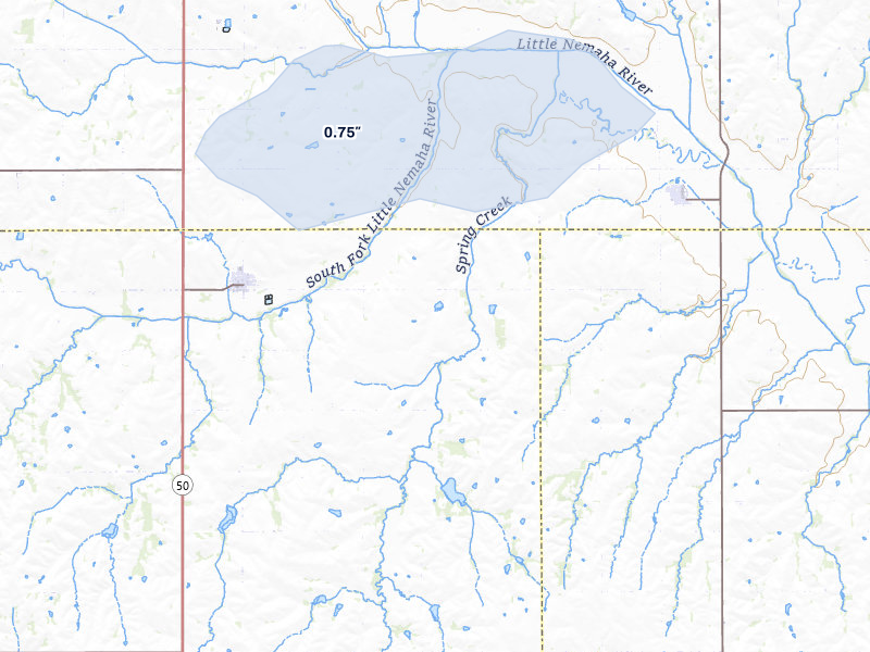 NEXRAD radar-signature map of the hail storm over Talmage, NE on Apr 9, 2026