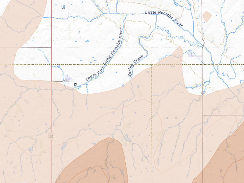 Radar-estimated hail-size map of the storm over Talmage, NE on May 18, 2026