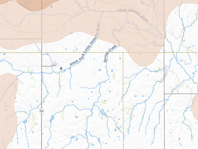 Radar-estimated hail-size map of the storm over Talmage, NE on Jul 3, 2026