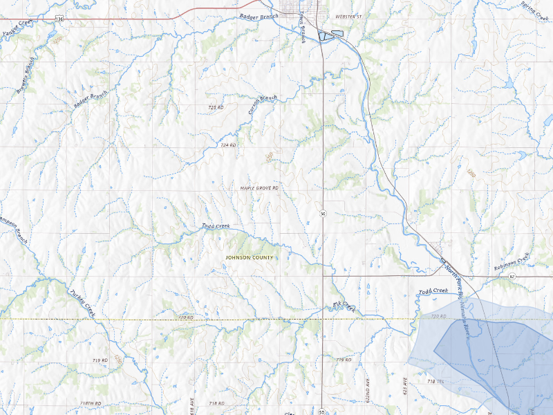 NEXRAD radar-signature map of the hail storm over Tecumseh, NE on Aug 19, 2026