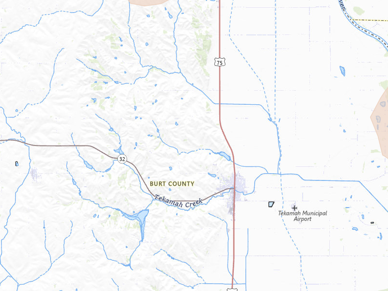 Radar-estimated hail-size map of the storm over Tekamah, NE on May 31, 2026