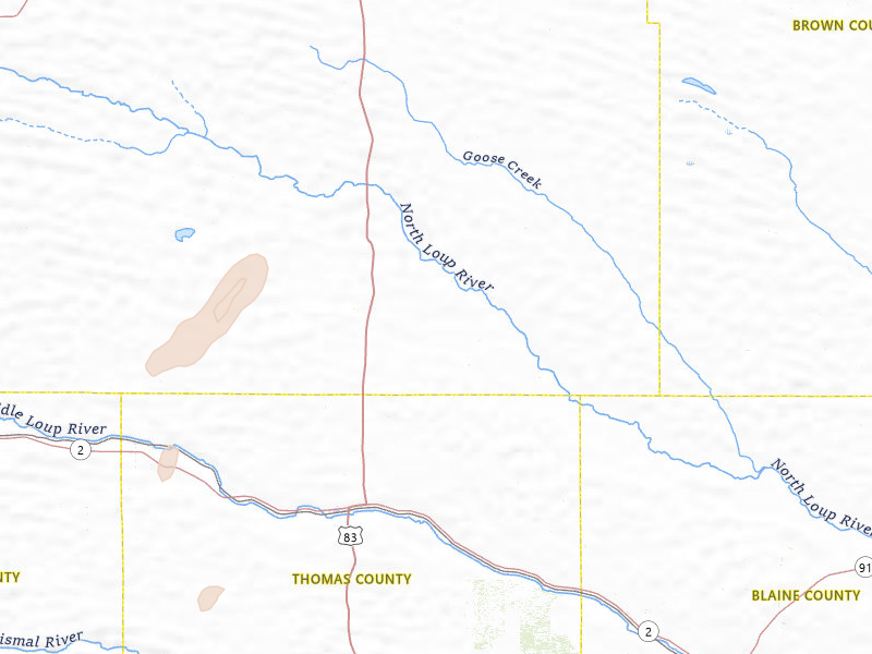 Radar-estimated hail-size map of the storm over Thedford, NE on Jul 29, 2026