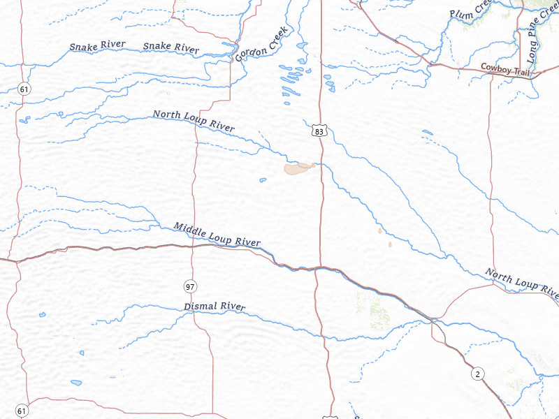 Radar-estimated hail-size map of the storm over Thedford, NE on Aug 22, 2026