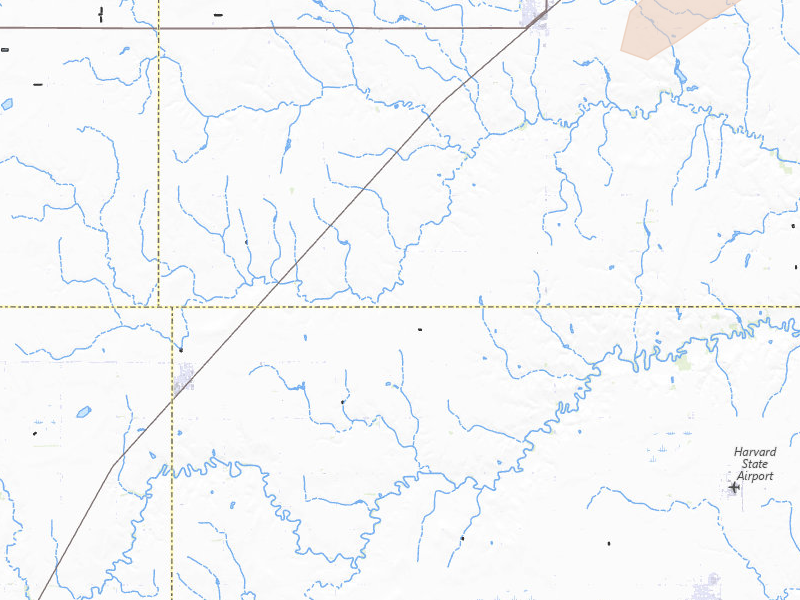Radar-estimated hail-size map of the storm over Trumbull, NE on Apr 25, 2026
