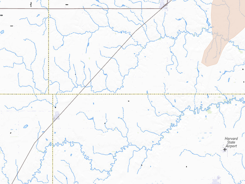 Radar-estimated hail-size map of the storm over Trumbull, NE on May 16, 2026