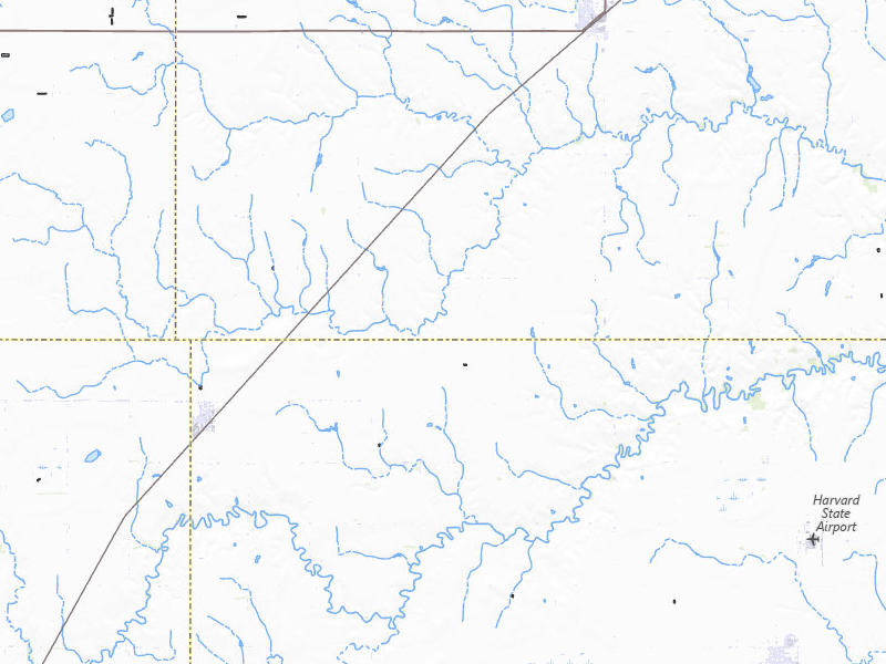 Radar-estimated hail-size map of the storm over Trumbull, NE on Jul 8, 2026