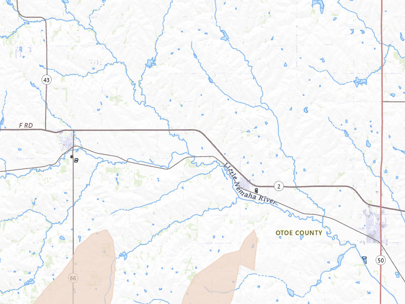 Radar-estimated hail-size map of the storm over Unadilla, NE on May 17, 2026