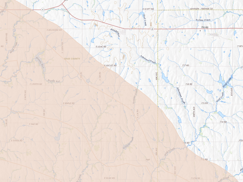 Radar-estimated hail-size map of the storm over Virginia, NE
