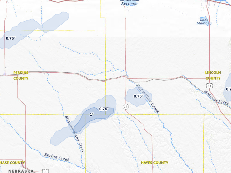 NEXRAD radar-signature map of the hail storm over Wallace, NE on Jun 1, 2026