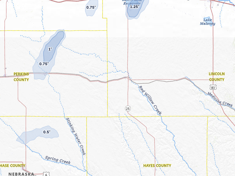 NEXRAD radar-signature map of the hail storm over Wallace, NE on Jun 8, 2026