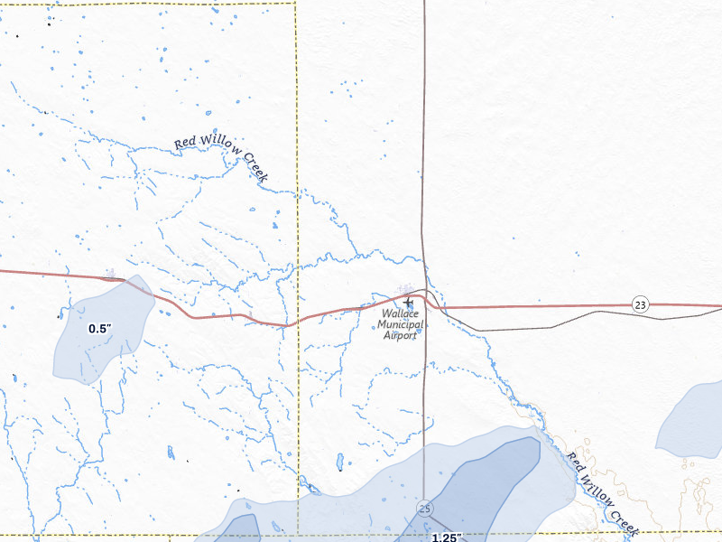 NEXRAD radar-signature map of the hail storm over Wallace, NE on Jun 30, 2026