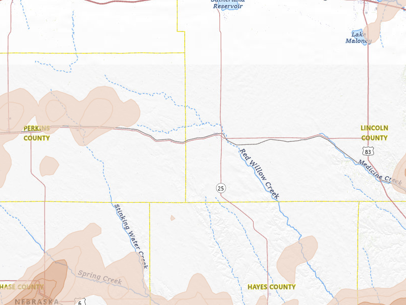Radar-estimated hail-size map of the storm over Wallace, NE on Jul 2, 2026