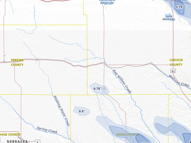 NEXRAD radar-signature map of the hail storm over Wallace, NE on Jul 30, 2026