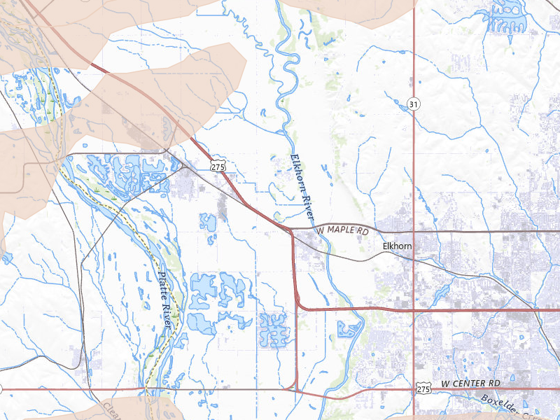 Radar-estimated hail-size map of the storm over Waterloo, NE on Jul 3, 2026