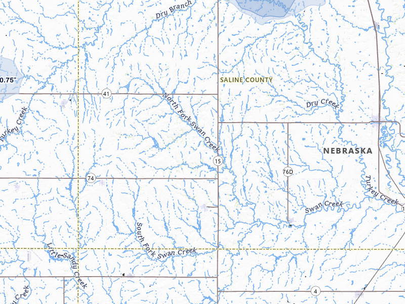 NEXRAD radar-signature map of the hail storm over Western, NE on Jul 8, 2026