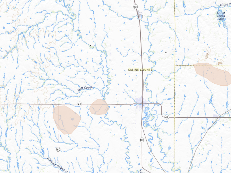 Radar-estimated hail-size map of the storm over Wilber, NE