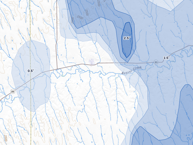 NEXRAD radar-signature map of the hail storm over Wilsonville, NE on May 30, 2026