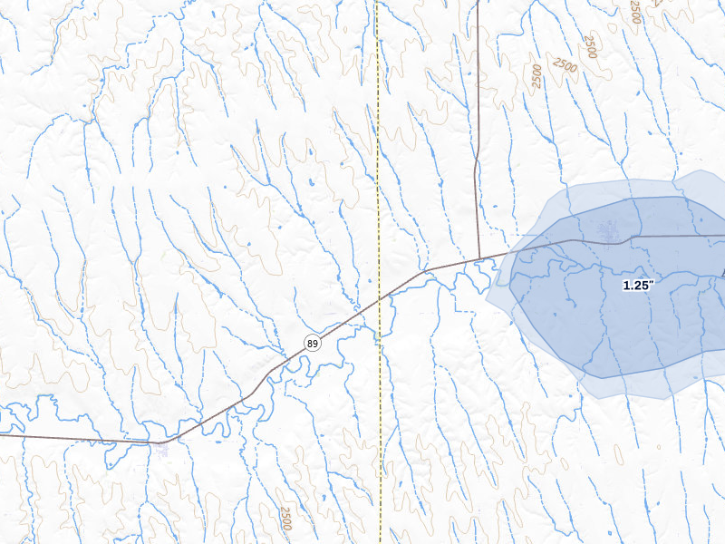 NEXRAD radar-signature map of the hail storm over Wilsonville, NE on Aug 20, 2026