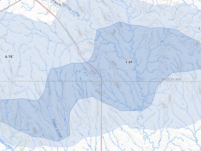 NEXRAD radar-signature map of the hail storm over Wolbach, NE on Jun 5, 2026