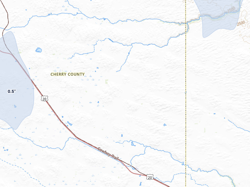 NEXRAD radar-signature map of the hail storm over Wood Lake, NE on Jun 30, 2026
