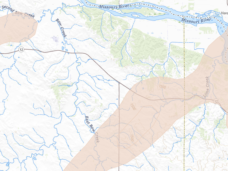 Radar-estimated hail-size map of the storm over Wynot, NE on Jun 29, 2026