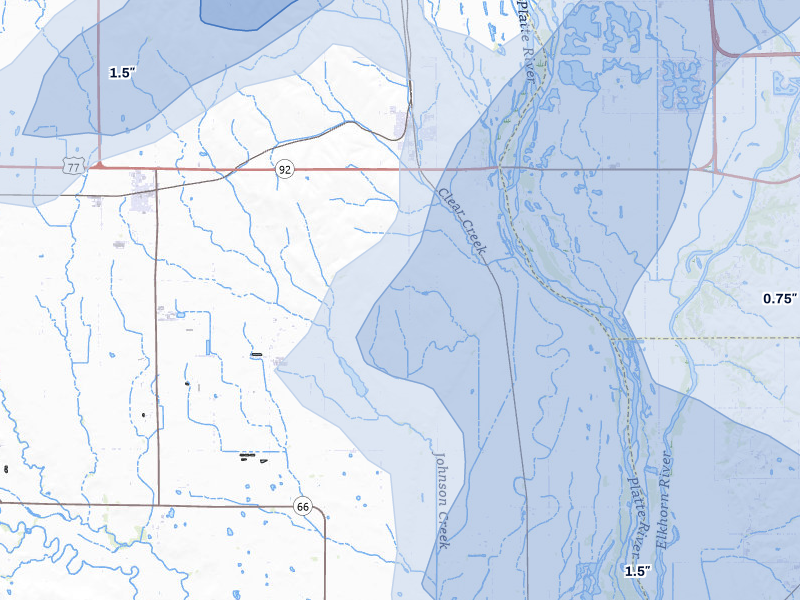 NEXRAD radar-signature map of the hail over Yutan, NE