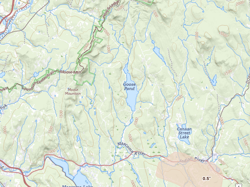 Radar-estimated hail-size map of the storm over Canaan, NH on Jul 2, 2026