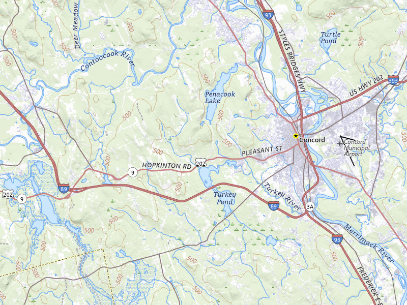 Radar-estimated hail-size map of the storm over Concord, NH on Jul 1, 2026