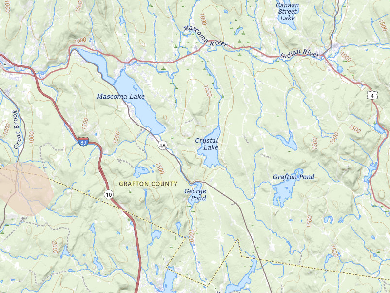 Radar-estimated hail-size map of the storm over Enfield, NH on Jul 1, 2026