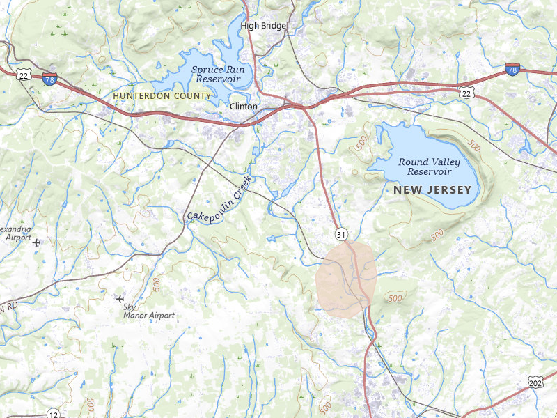 Radar-estimated hail-size map of the storm over Annandale, NJ on Jul 28, 2026