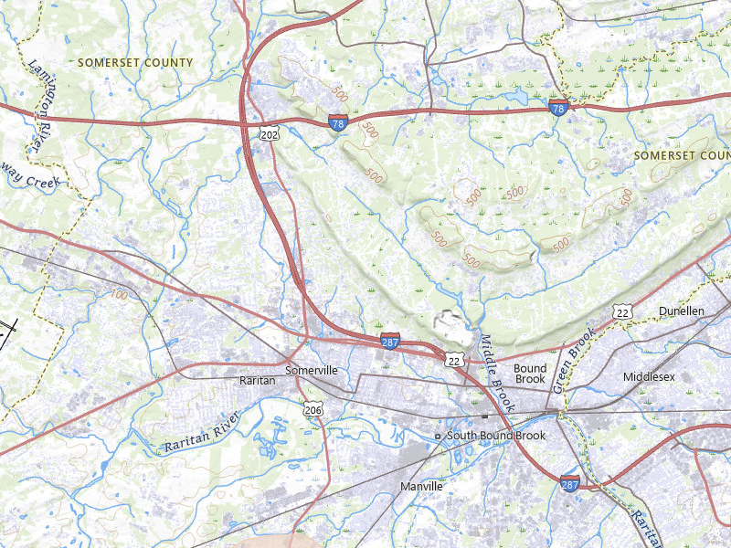 Radar-estimated hail-size map of the storm over Bridgewater, NJ on Jul 3, 2026