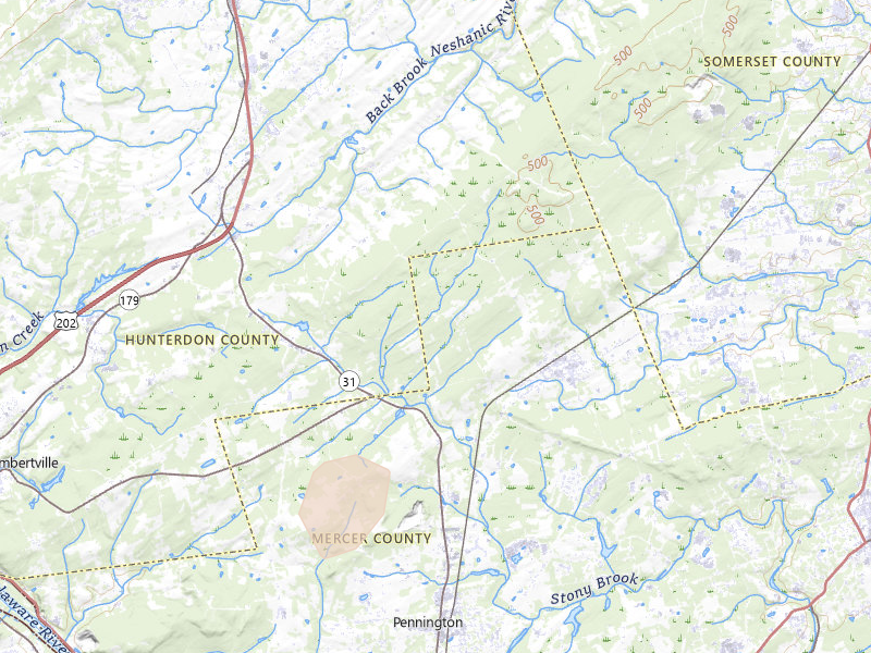 Radar-estimated hail-size map of the storm over Hopewell, NJ on Aug 27, 2026