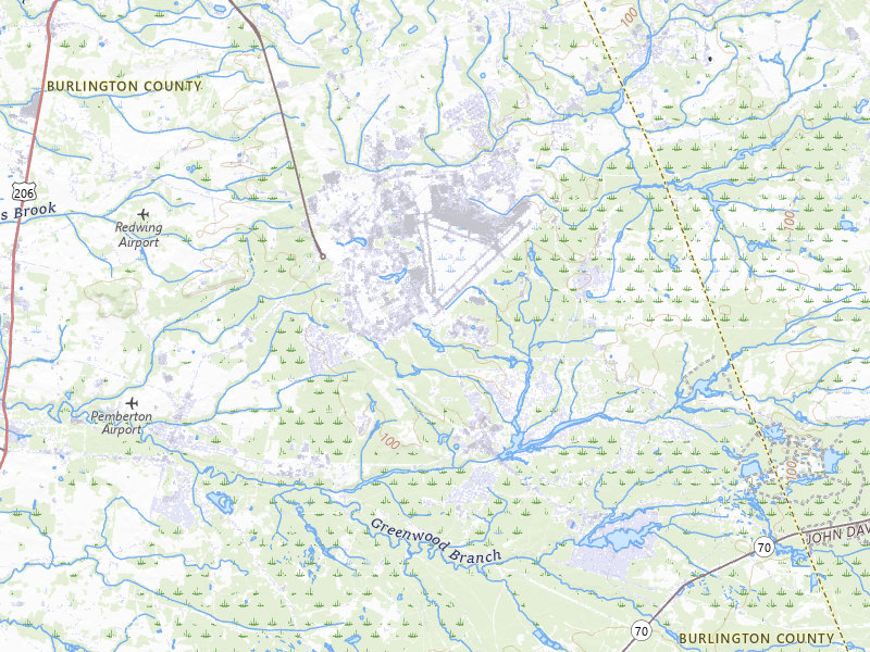 Radar-estimated hail-size map of the storm over Joint Base Mdl, NJ on Jul 3, 2026