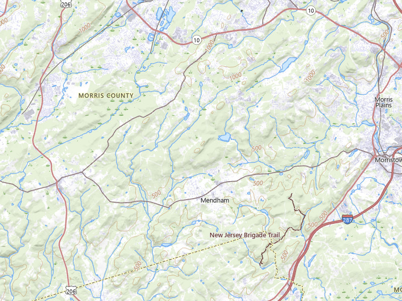 Radar-estimated hail-size map of the storm over Mendham, NJ on Jul 3, 2026