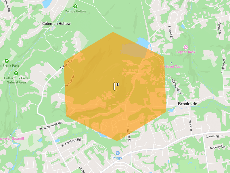Hail map of Mendham, NJ on Jul 3, 2026, hail up to 1"
