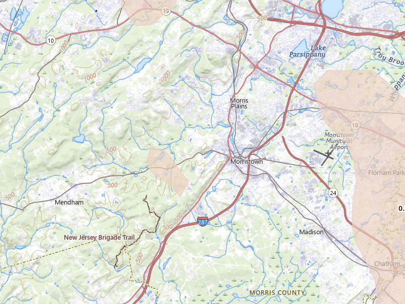 Radar-estimated hail-size map of the storm over Morristown, NJ on Sep 1, 2026