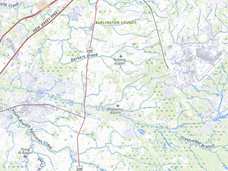 Radar-estimated hail-size map of the storm over Pemberton, NJ on Jul 3, 2026