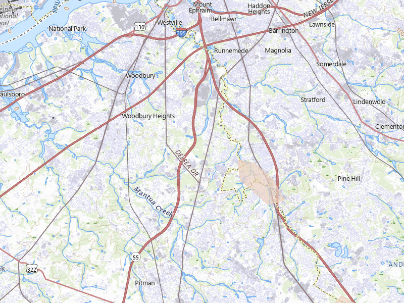 Radar-estimated hail-size map of the storm over Sewell, NJ on Jul 27, 2026