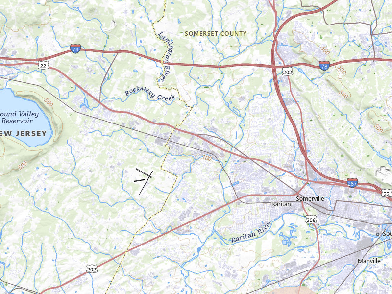 Radar-estimated hail-size map of the storm over Somerville, NJ on Jul 3, 2026