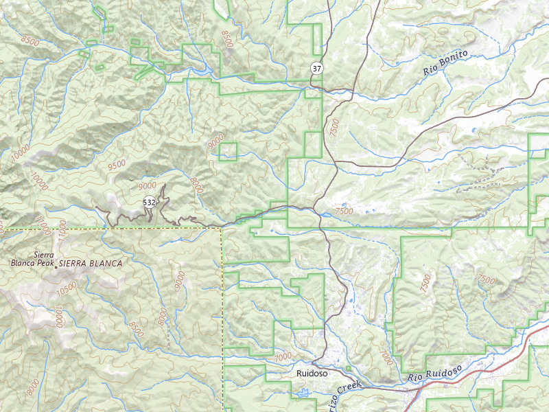Radar-estimated hail-size map of the storm over Alto, NM on Jul 5, 2026