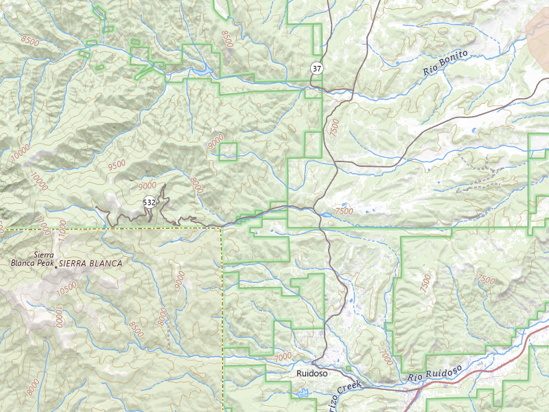 Radar-estimated hail-size map of the storm over Alto, NM on Jul 26, 2026