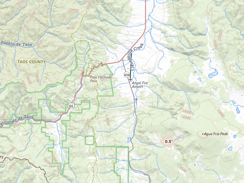 Radar-estimated hail-size map of the storm over Angel Fire, NM on Aug 17, 2026