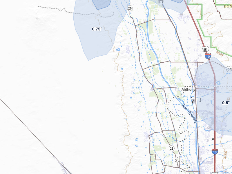 NEXRAD radar-signature map of the hail storm over Anthony, NM on Jun 3, 2026