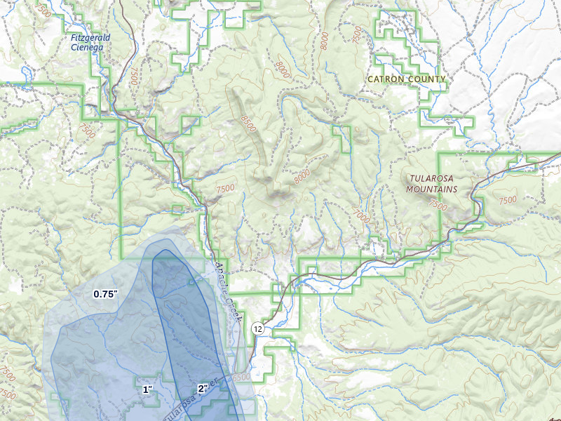 NEXRAD radar-signature map of the hail storm over Aragon, NM on Jul 28, 2026